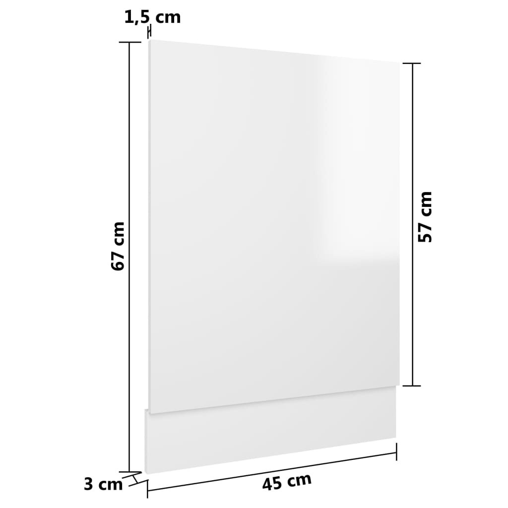 vidaXL Painel máquina lavar louça 45x3x67 cm contraplacado branco