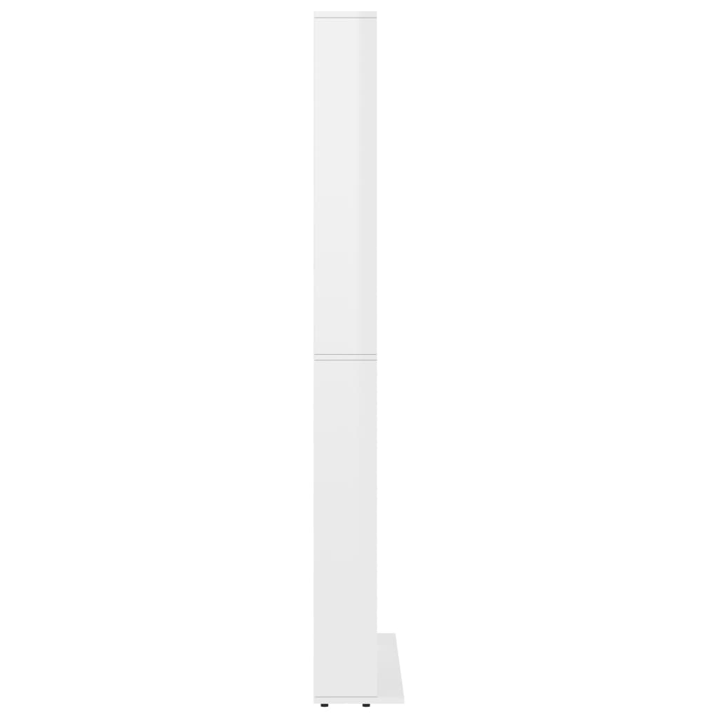 vidaXL Armário p/ CD 102x16x177,5cm derivados madeira branco brilhante