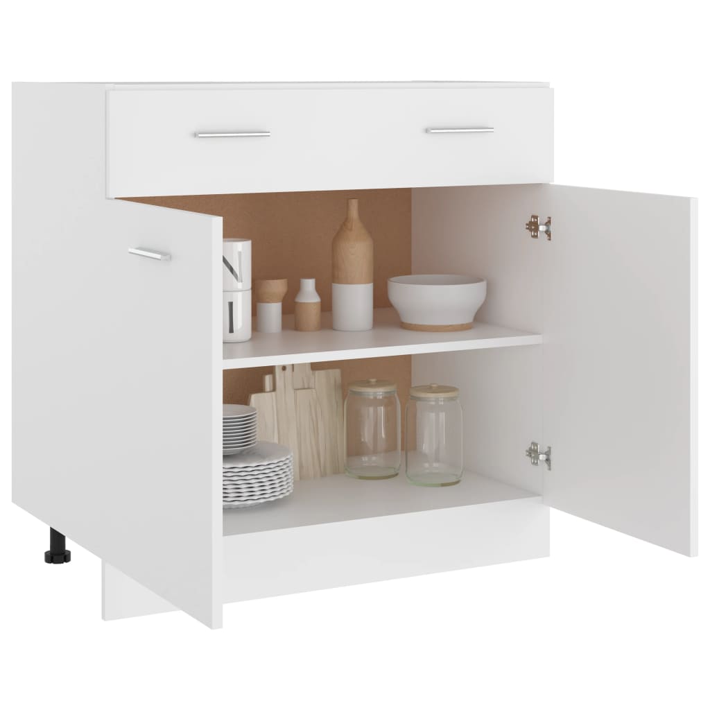 vidaXL Armário inferior c/ gavetas 80x46x81,5cm contraplacado branco