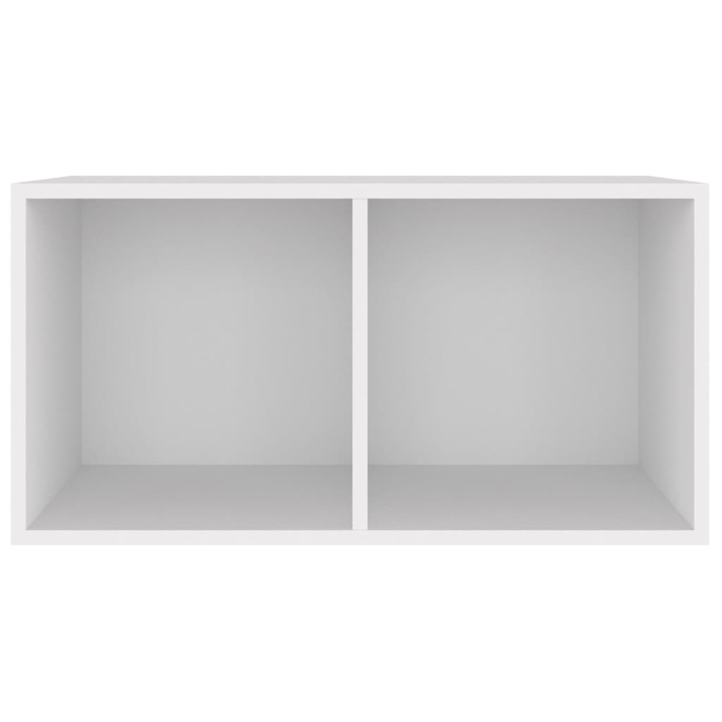 vidaXL Caixa para discos vinil 71x34x36 cm derivados de madeira branco