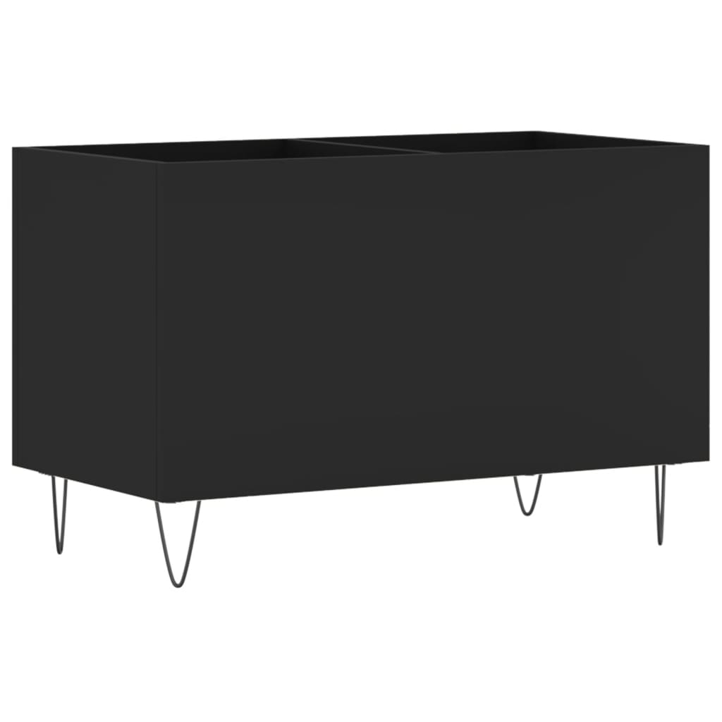 vidaXL Armário para discos 74,5x38x48 cm derivados de madeira preto