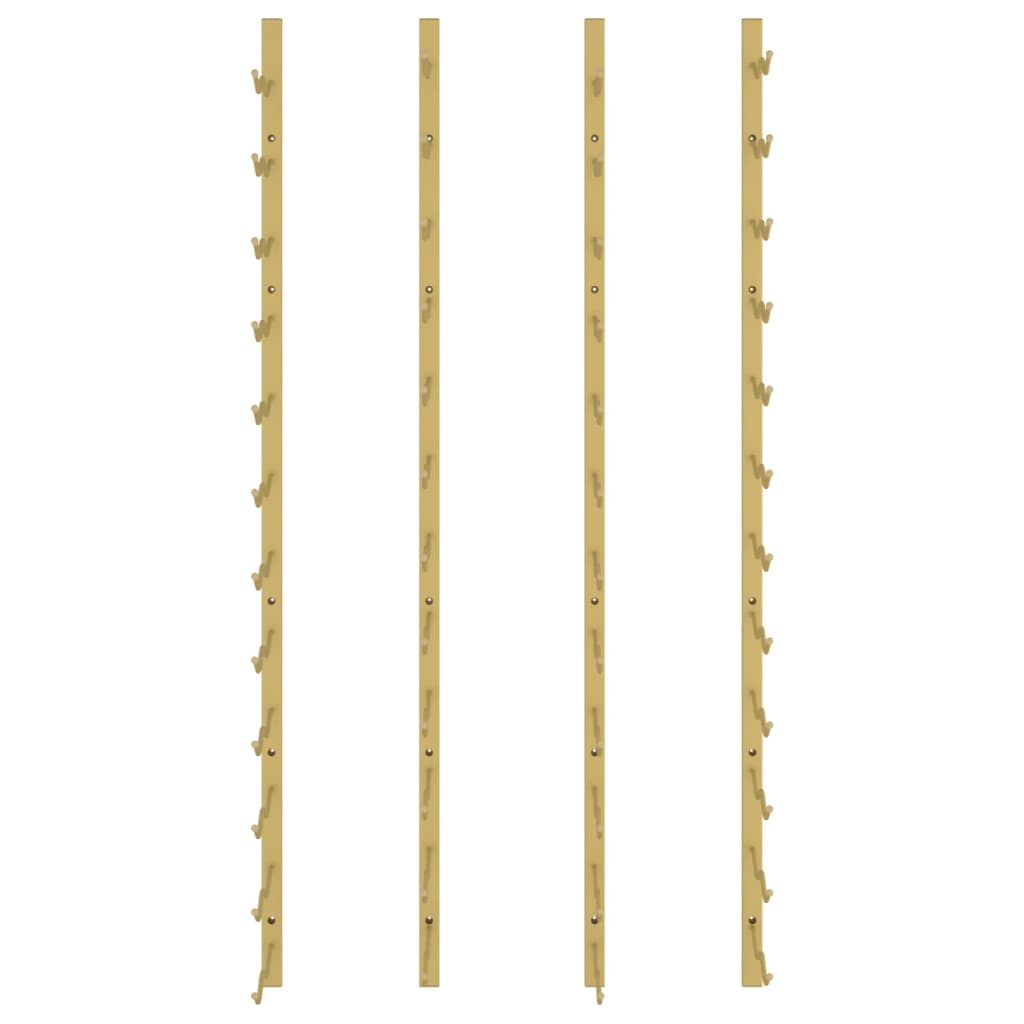 vidaXL Garrafeira de parede para 24 garrafas 2 pcs ferro dourado