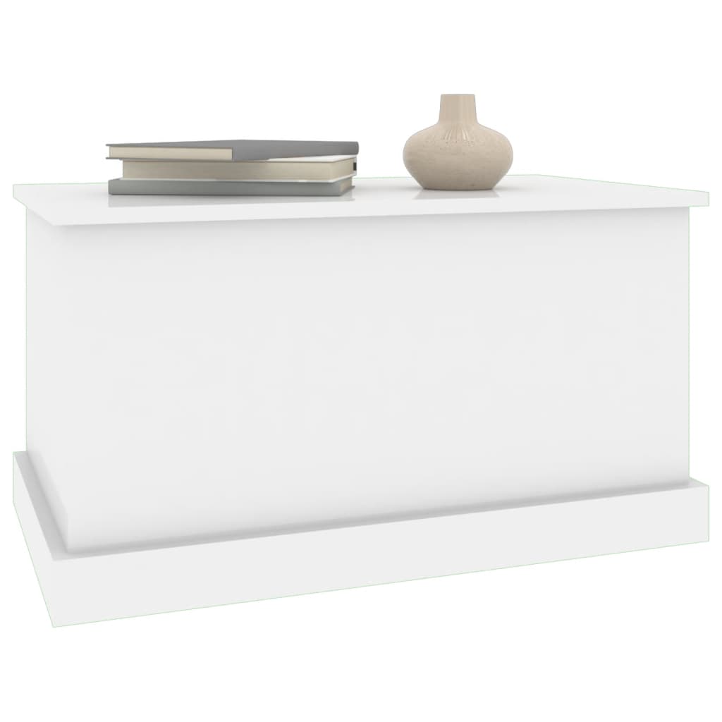 vidaXL Caixa de arrumação 70x40x38 cm deriv. madeira branco brilhante