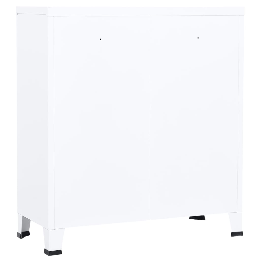 vidaXL Aparador de arrumação industrial 90x40x100 cm aço branco