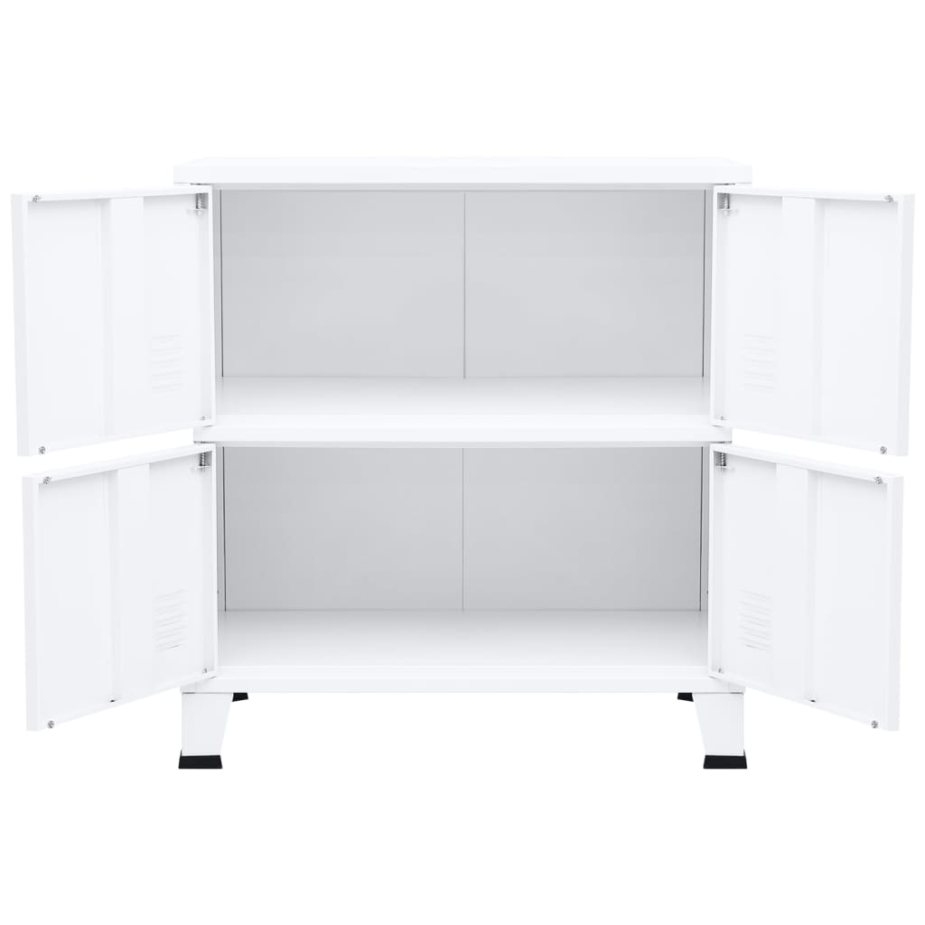 vidaXL Aparador de arrumação industrial 75x40x80 cm aço branco