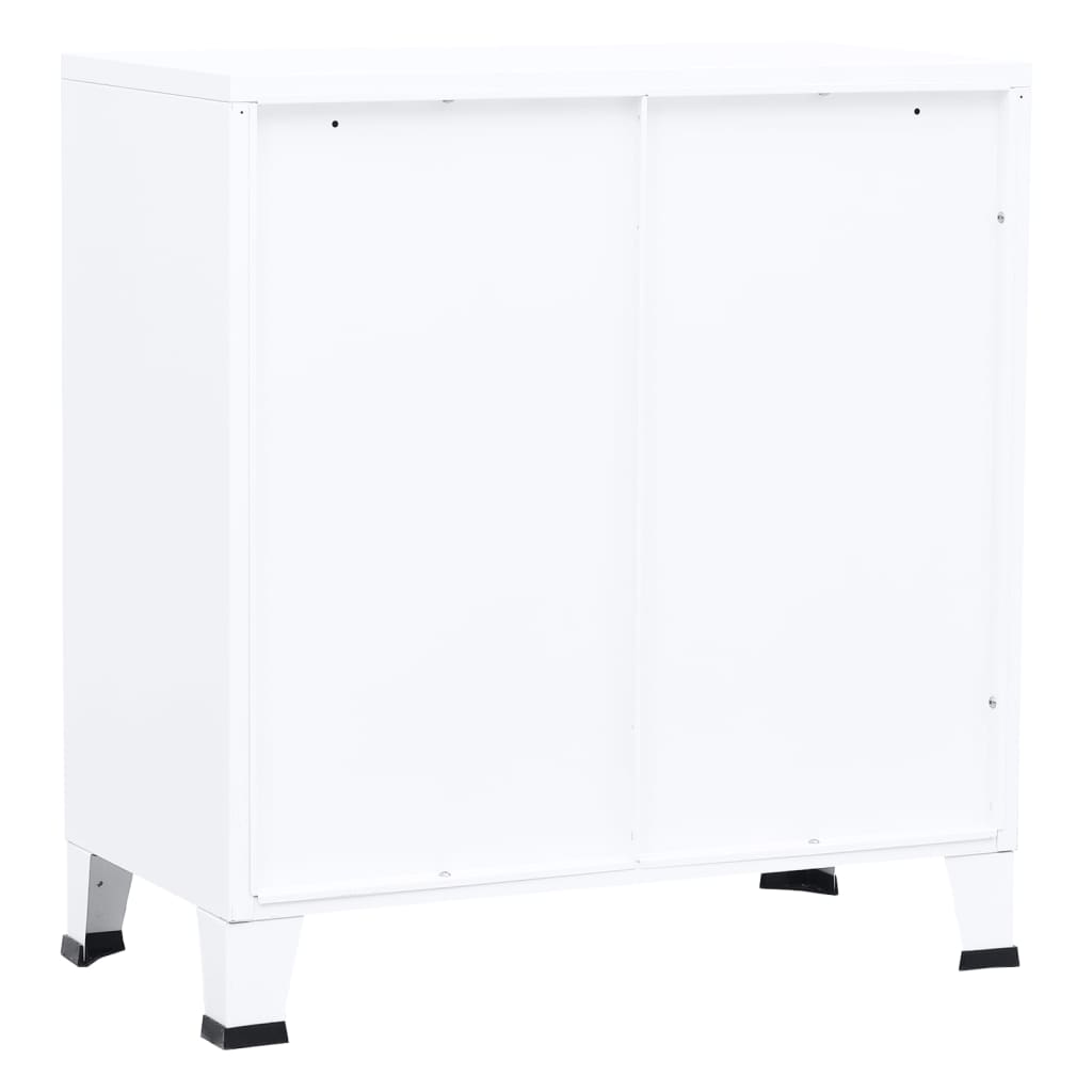 vidaXL Aparador de arrumação industrial 75x40x80 cm aço branco