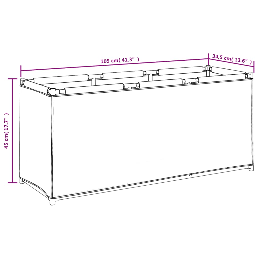 vidaXL Caixa de arrumação 105x34,5x45 cm tecido preto