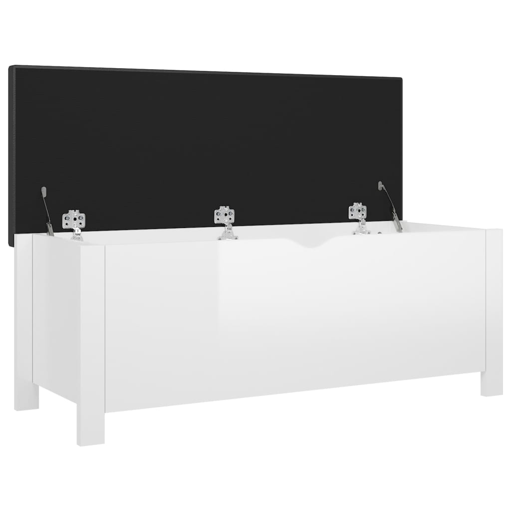 vidaXL Caixa arrumação c/ almofadão contraplacado 105x40x45 cm branco