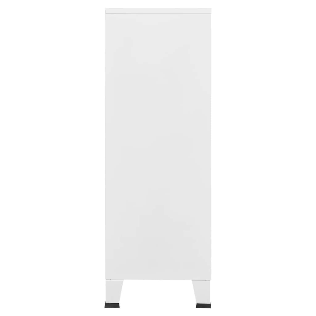 vidaXL Aparador de arrumação industrial 75x40x115 cm metal branco