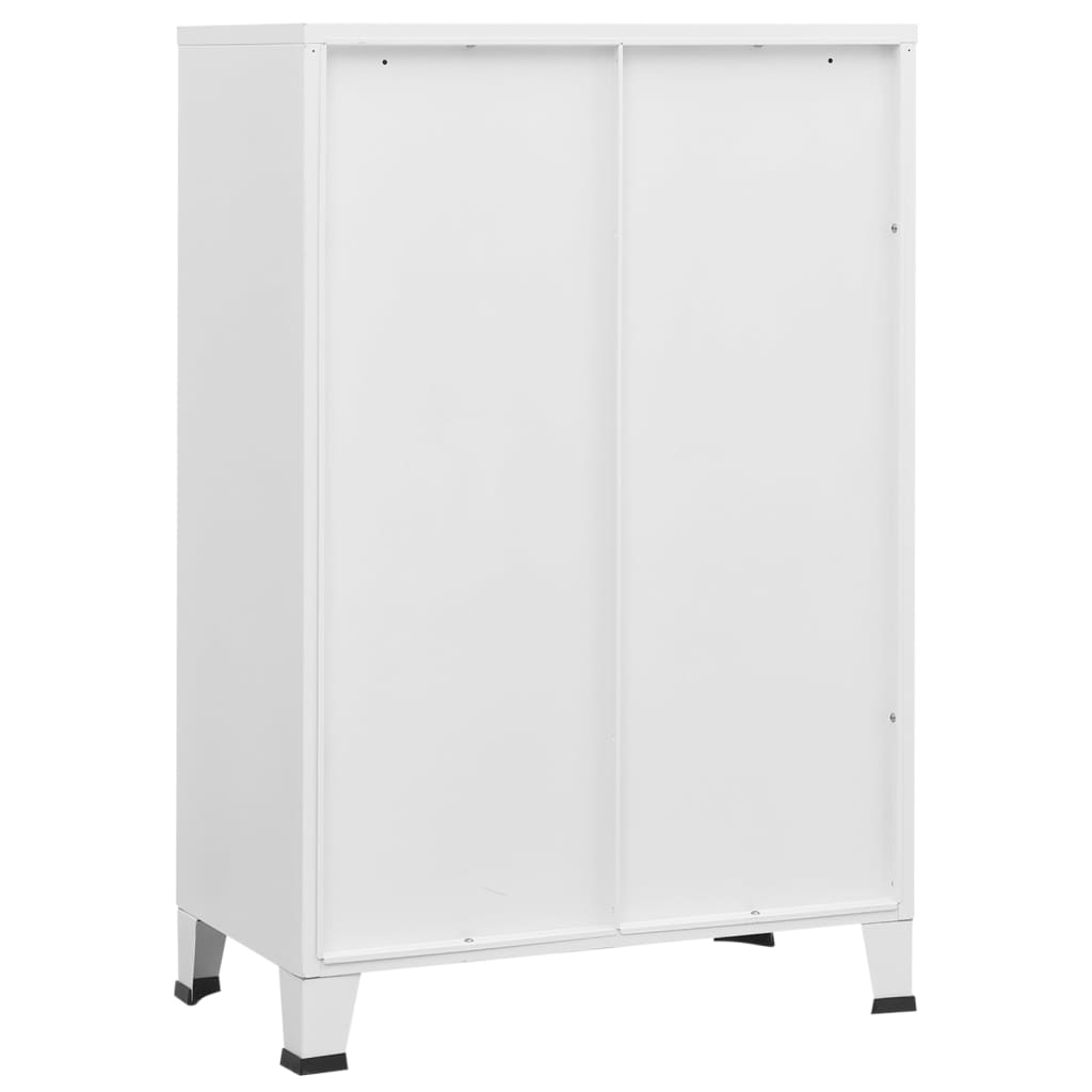 vidaXL Aparador de arrumação industrial 75x40x115 cm metal branco