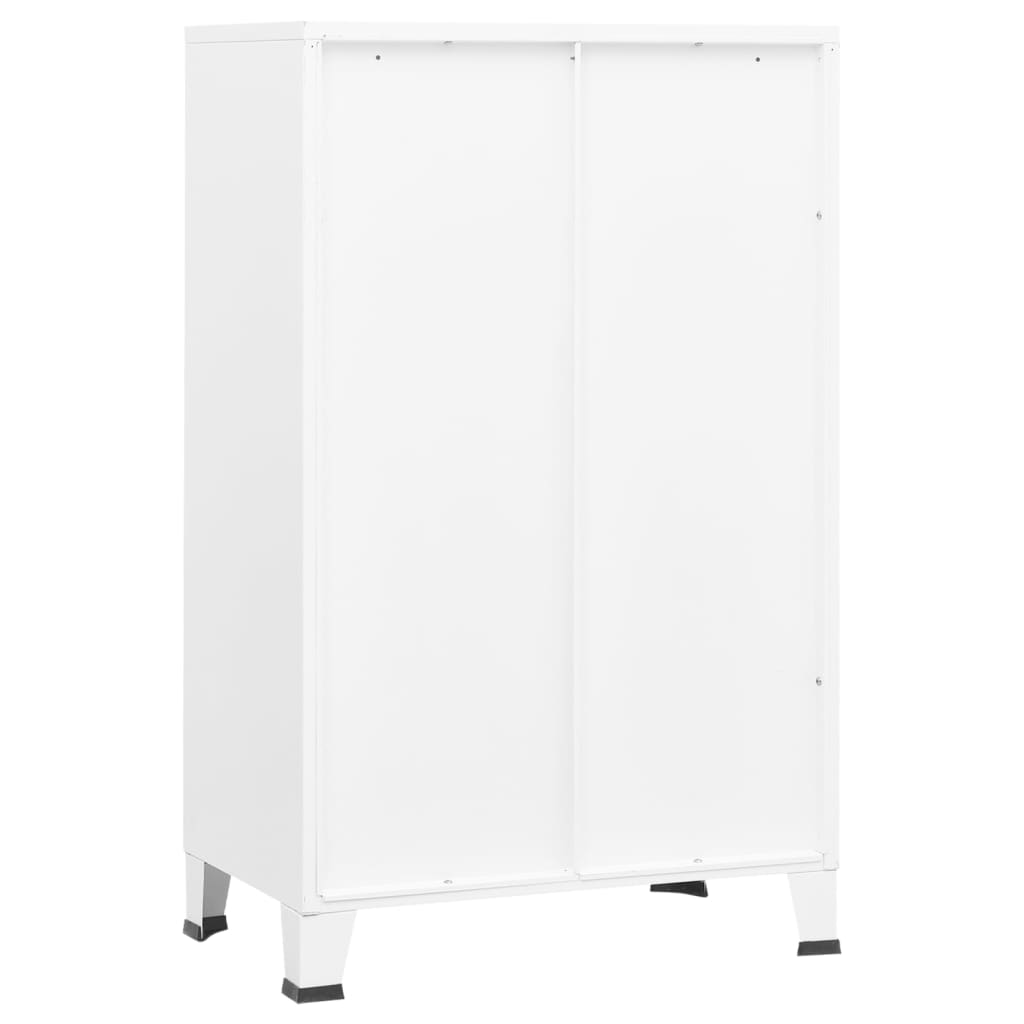 vidaXL Aparador de arrumação industrial 70x40x115 cm metal branco