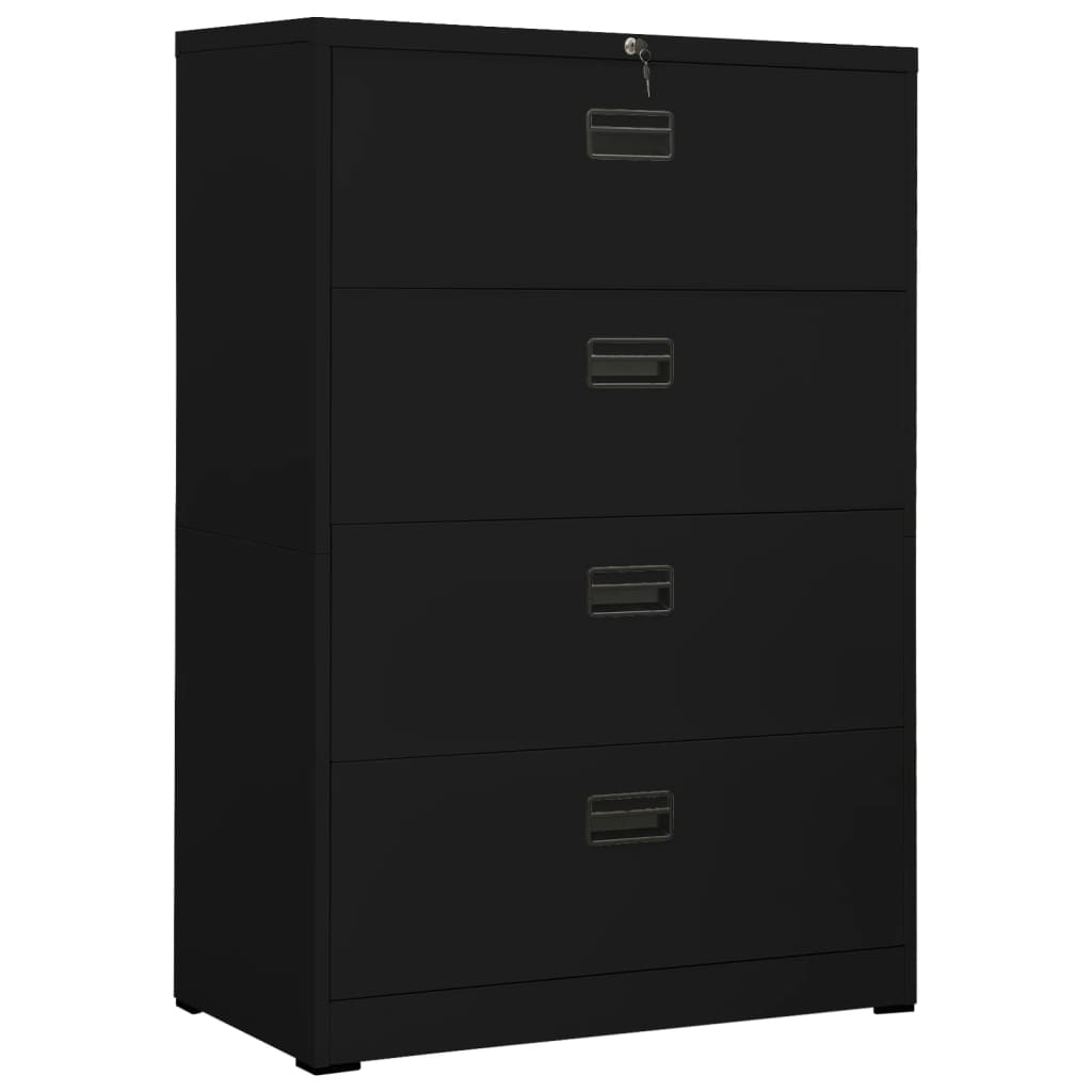 vidaXL Arquivador 90x46x134 cm aço preto