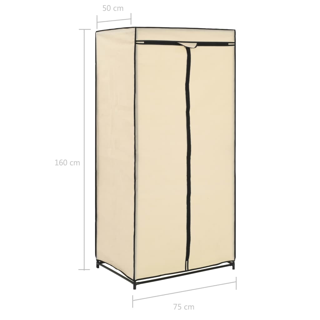 vidaXL Roupeiros 2 pcs 75x50x160 cm creme