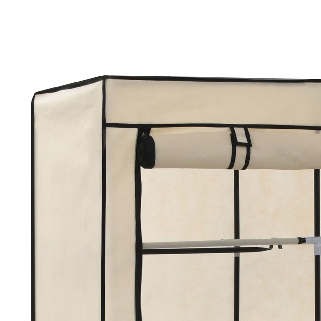 vidaXL Roupeiro c/ compartimentos e varões 150x45x175 cm tecido creme