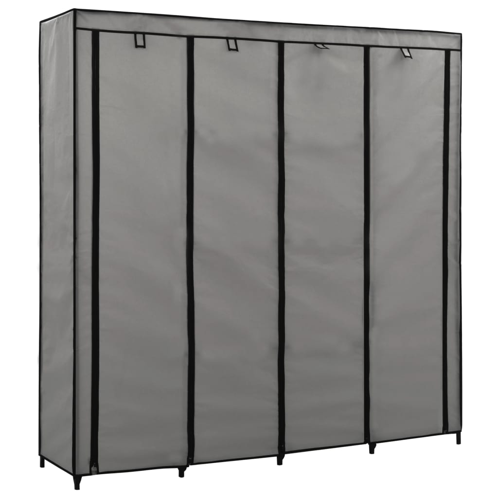 vidaXL Roupeiro com 4 compartimentos 175x45x170 cm cinzento