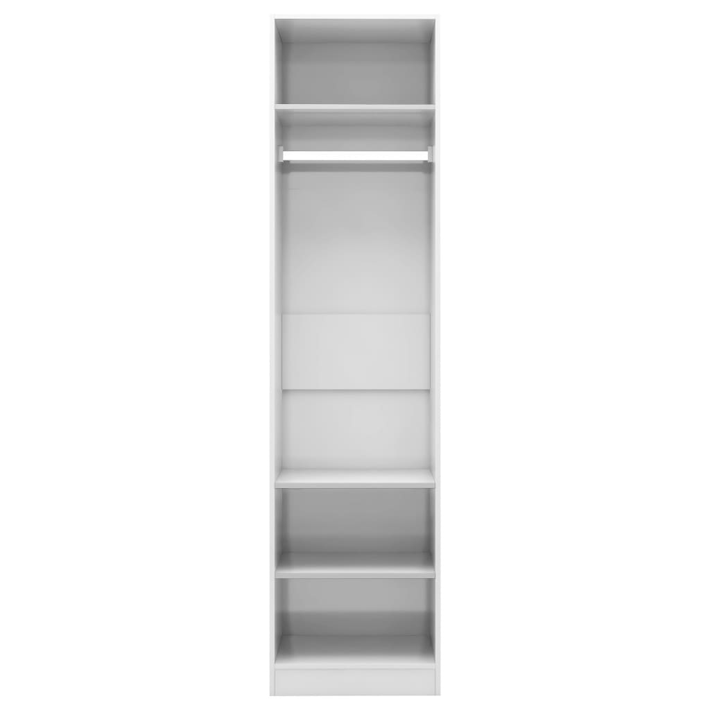 vidaXL Roupeiro 50x50x200 cm contraplacado branco brilhante