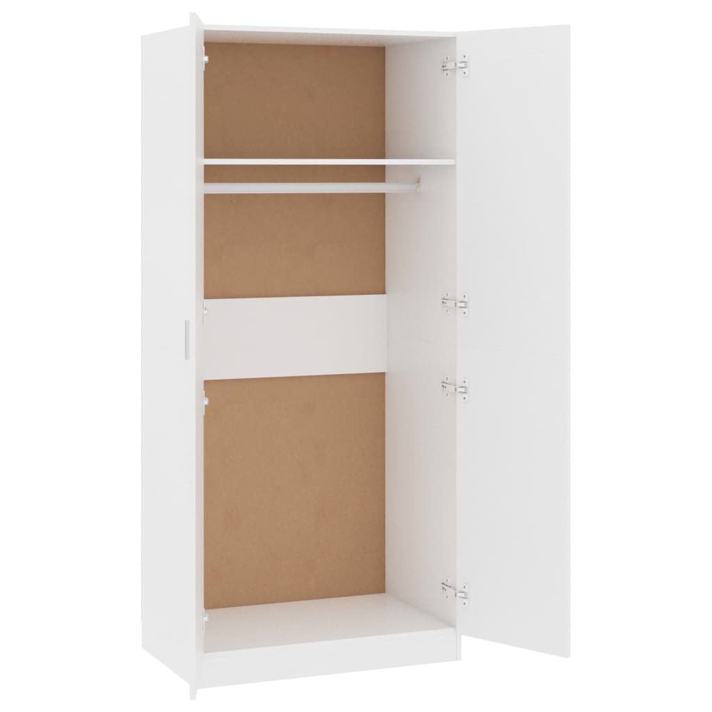 vidaXL Roupeiro 80x52x180 cm contraplacado branco