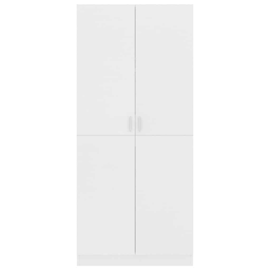 vidaXL Roupeiro 80x52x180 cm contraplacado branco