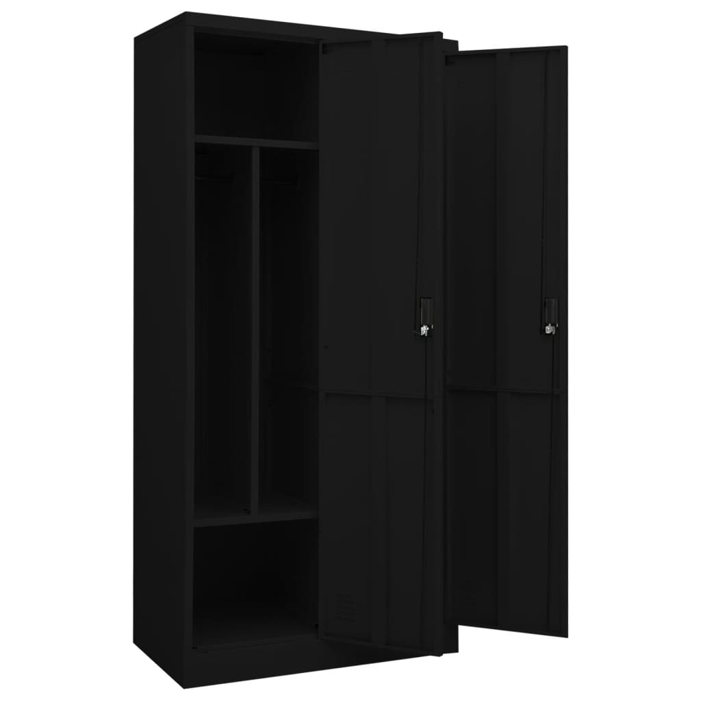 vidaXL Roupeiro 80x50x180 cm aço preto