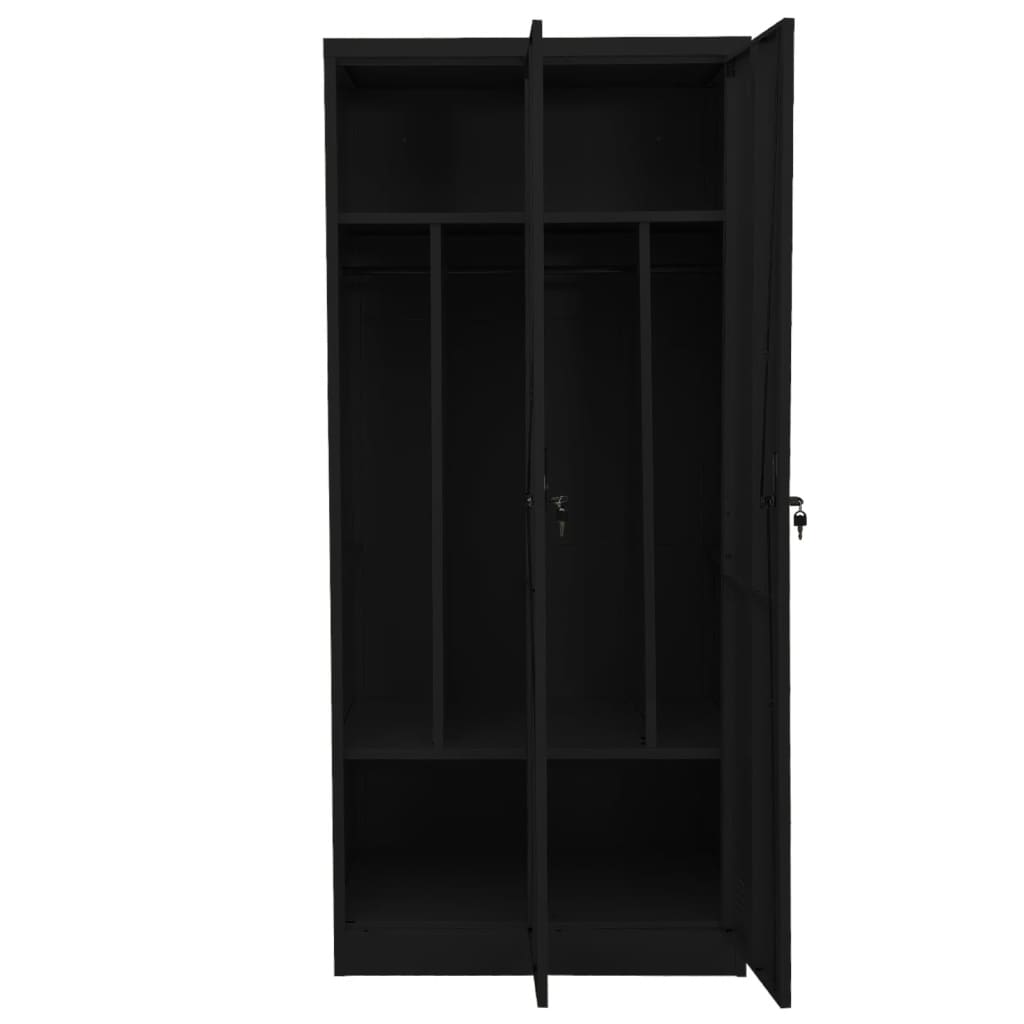 vidaXL Roupeiro 80x50x180 cm aço preto