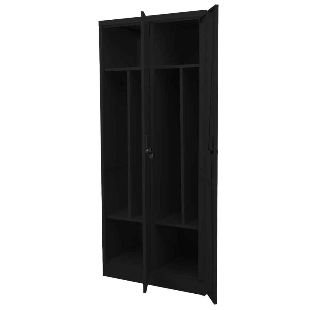 vidaXL Roupeiro 80x50x180 cm aço preto