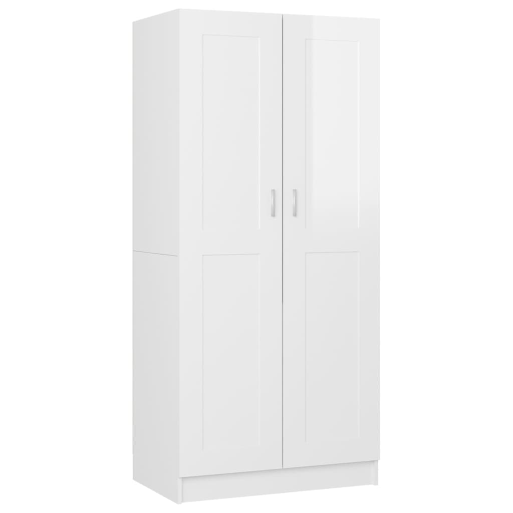 vidaXL Roupeiro 82,5x51,5x180 cm contraplacado branco brilhante