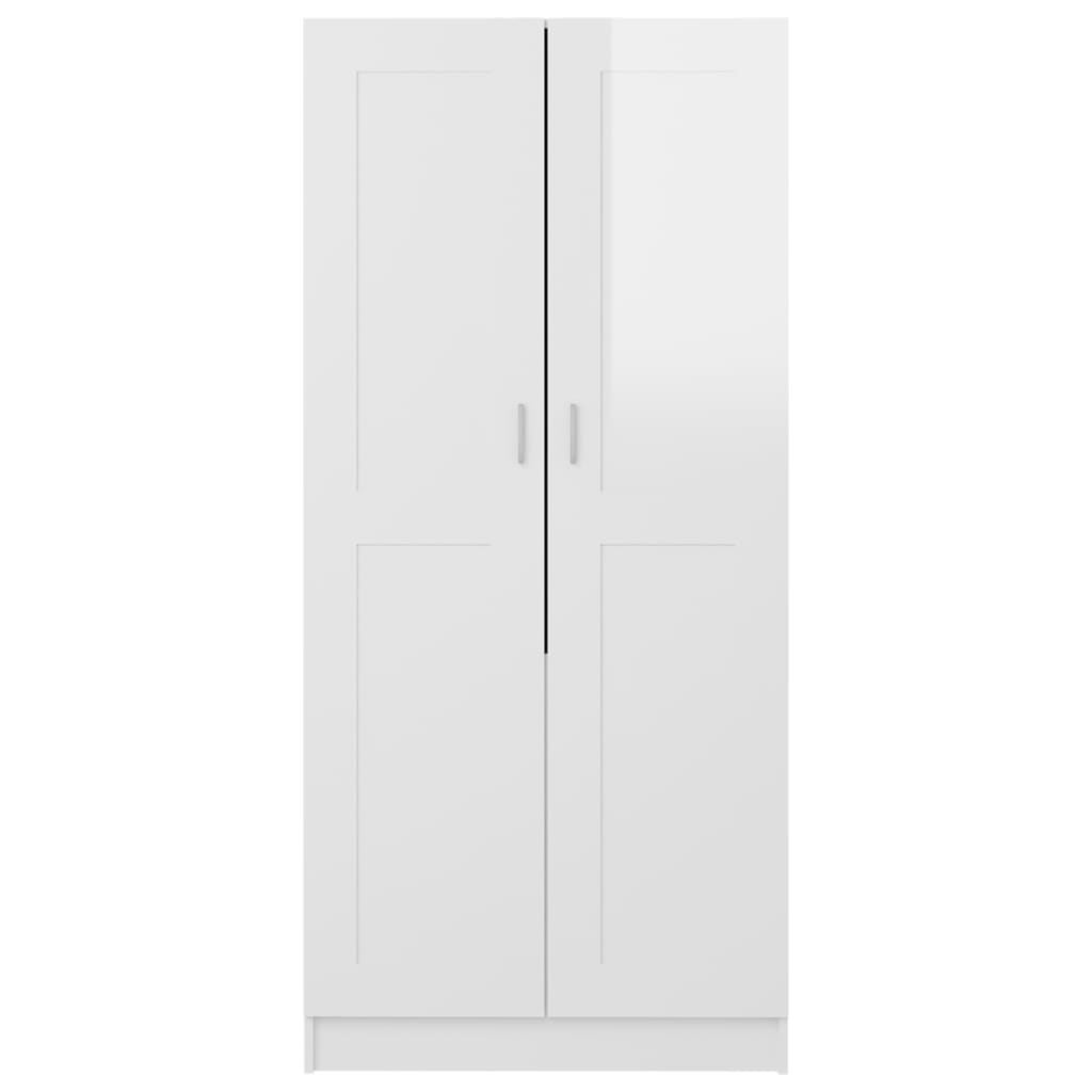 vidaXL Roupeiro 82,5x51,5x180 cm contraplacado branco brilhante