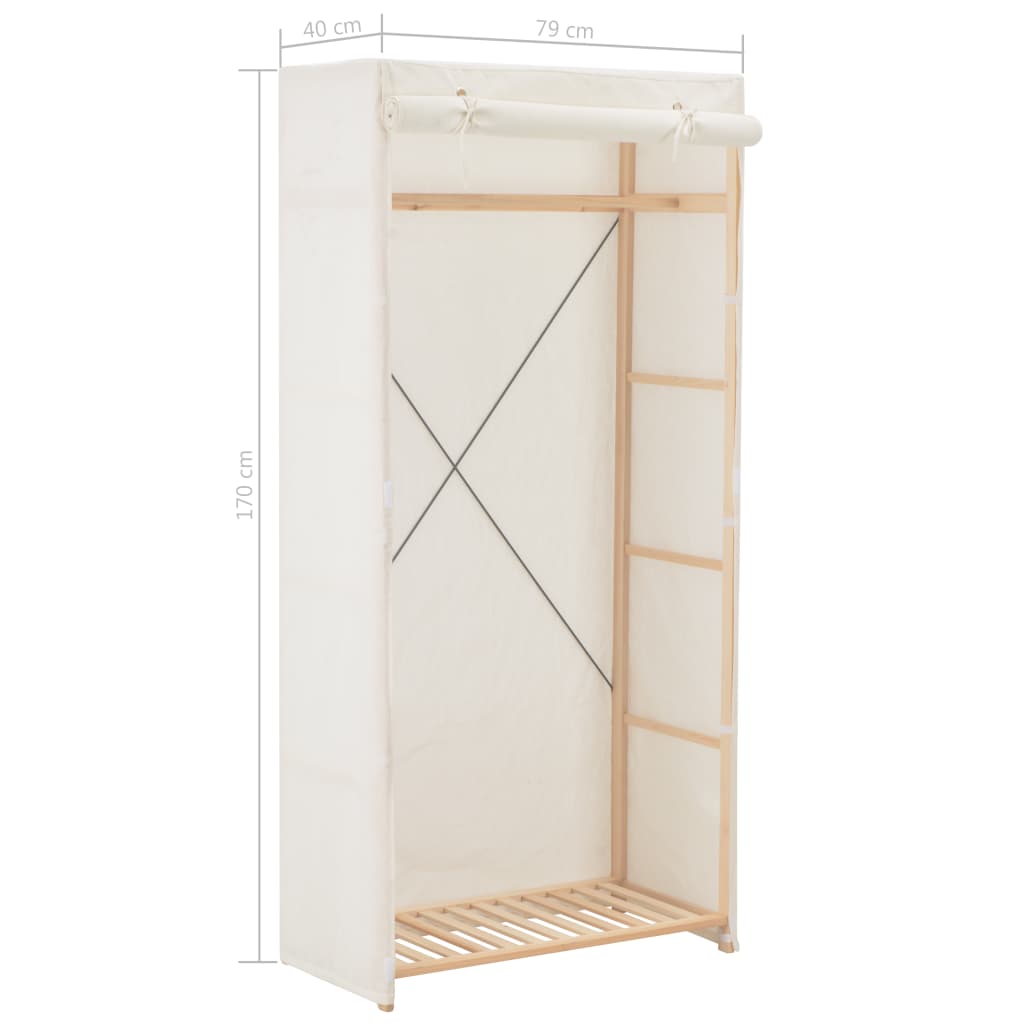 vidaXL Roupeiro 79x40x170 cm tecido branco