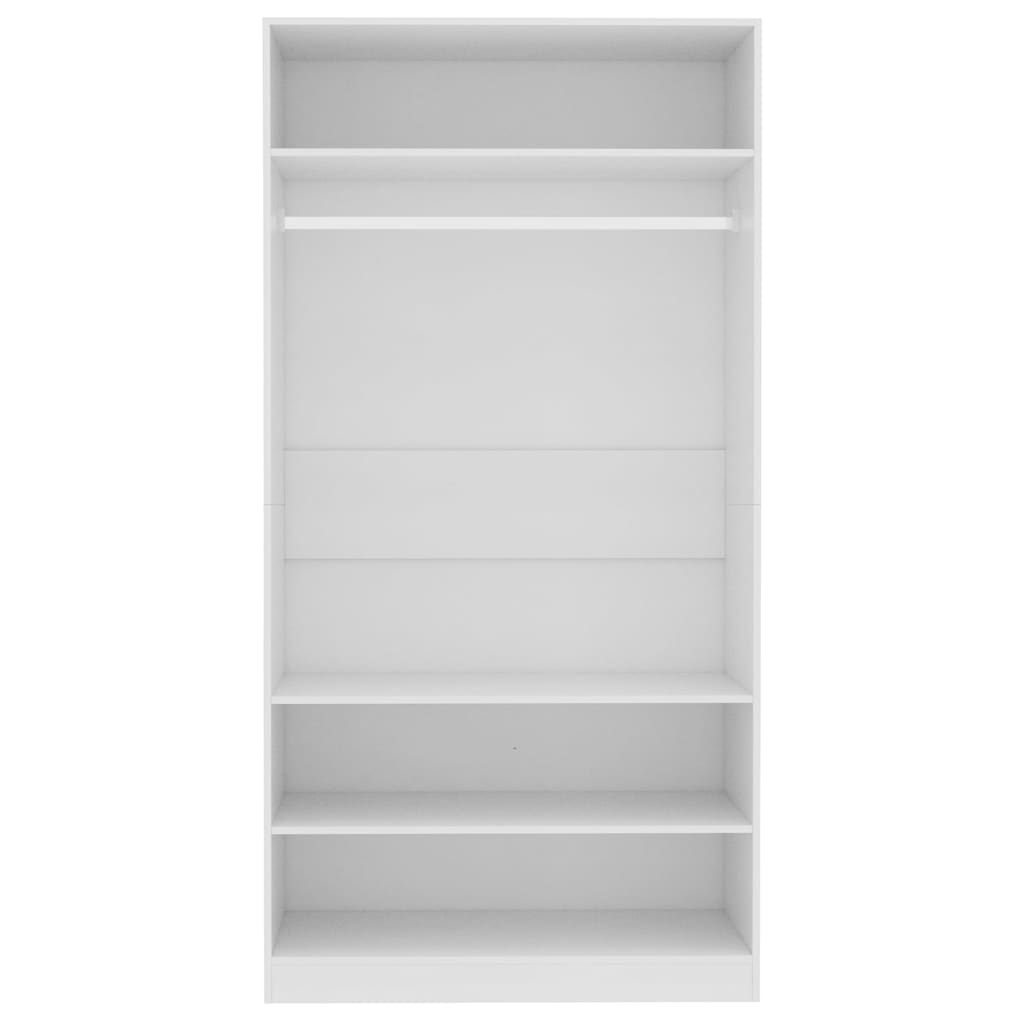 vidaXL Roupeiro 100x50x200 cm contraplacado branco