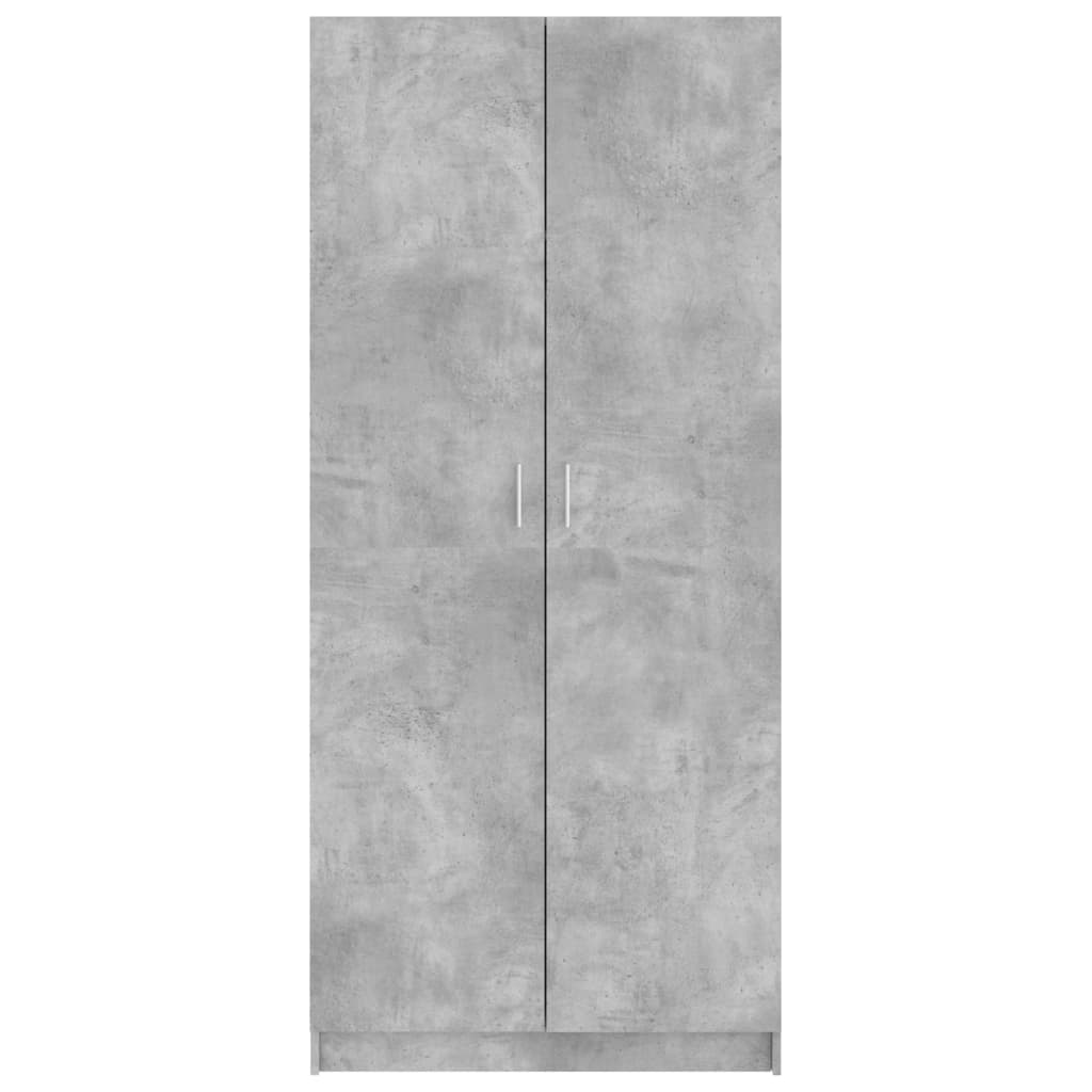 vidaXL Roupeiro 80x52x180 cm contraplacado cinzento cimento