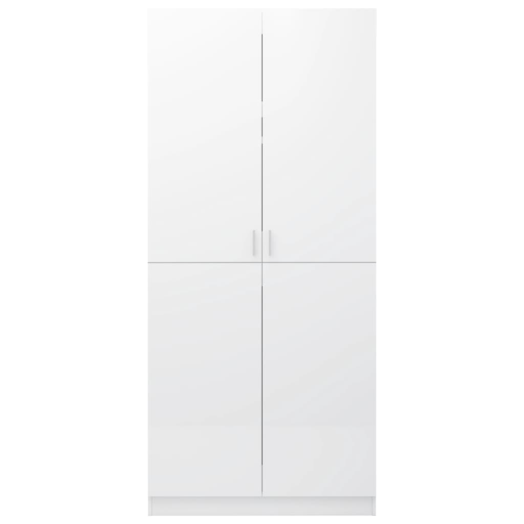 vidaXL Roupeiro 80x52x180 cm contraplacado branco brilhante