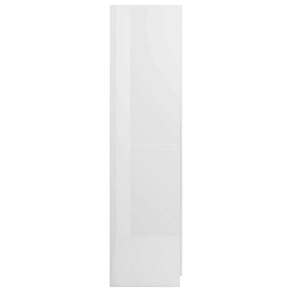 vidaXL Roupeiro 80x52x180 cm contraplacado branco brilhante