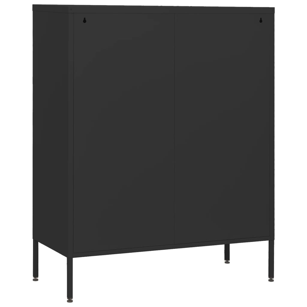 vidaXL Cómoda/aparador com gavetas aço 80x35x101,5 cm preto