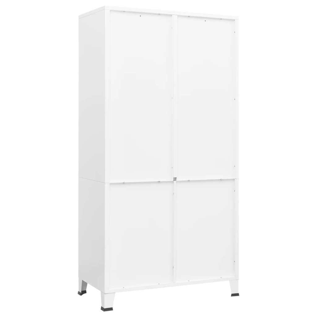 vidaXL Roupeiro industrial 90x50x180 cm metal branco