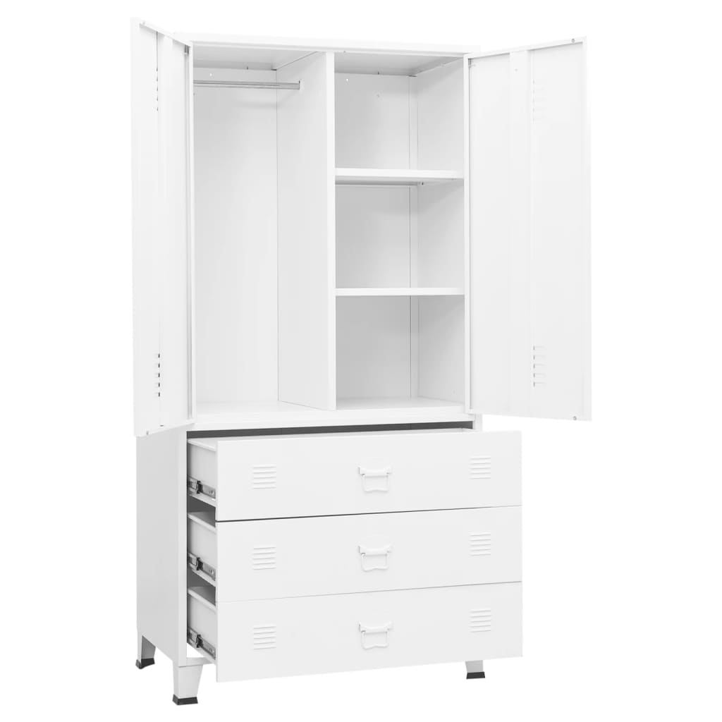 vidaXL Roupeiro industrial 90x50x180 cm metal branco