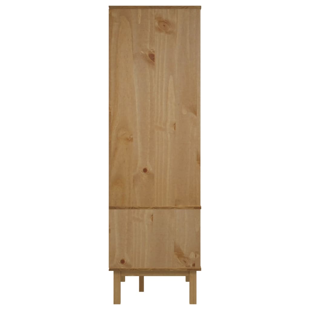 vidaXL Roupeiro OTTA 76,5x53x172 cm pinho maciço castanho/cinza