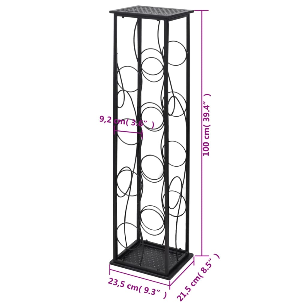 vidaXL Garrafeira de metal, suporte para 8 garrafas de vinho