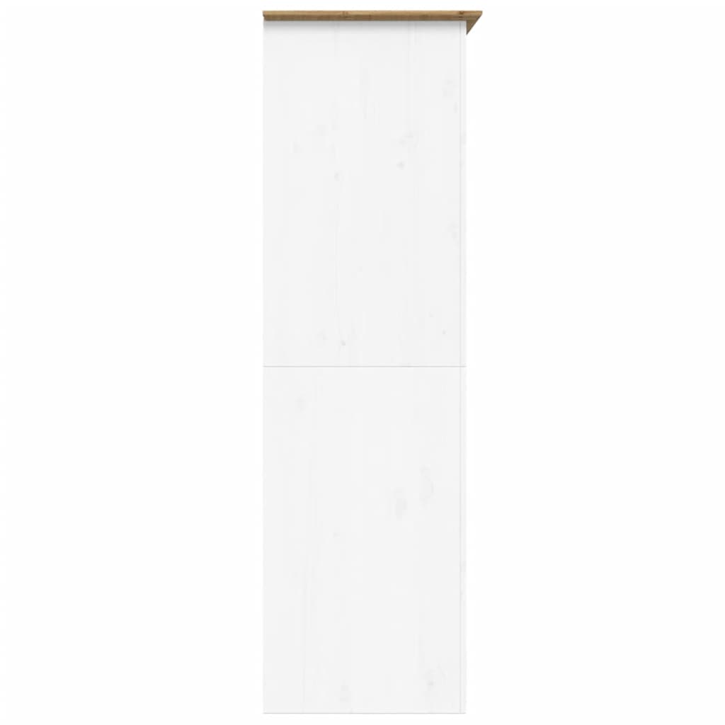 vidaXL Roupeiro BODO 101x52x176,5 cm pinho maciço branco e castanho