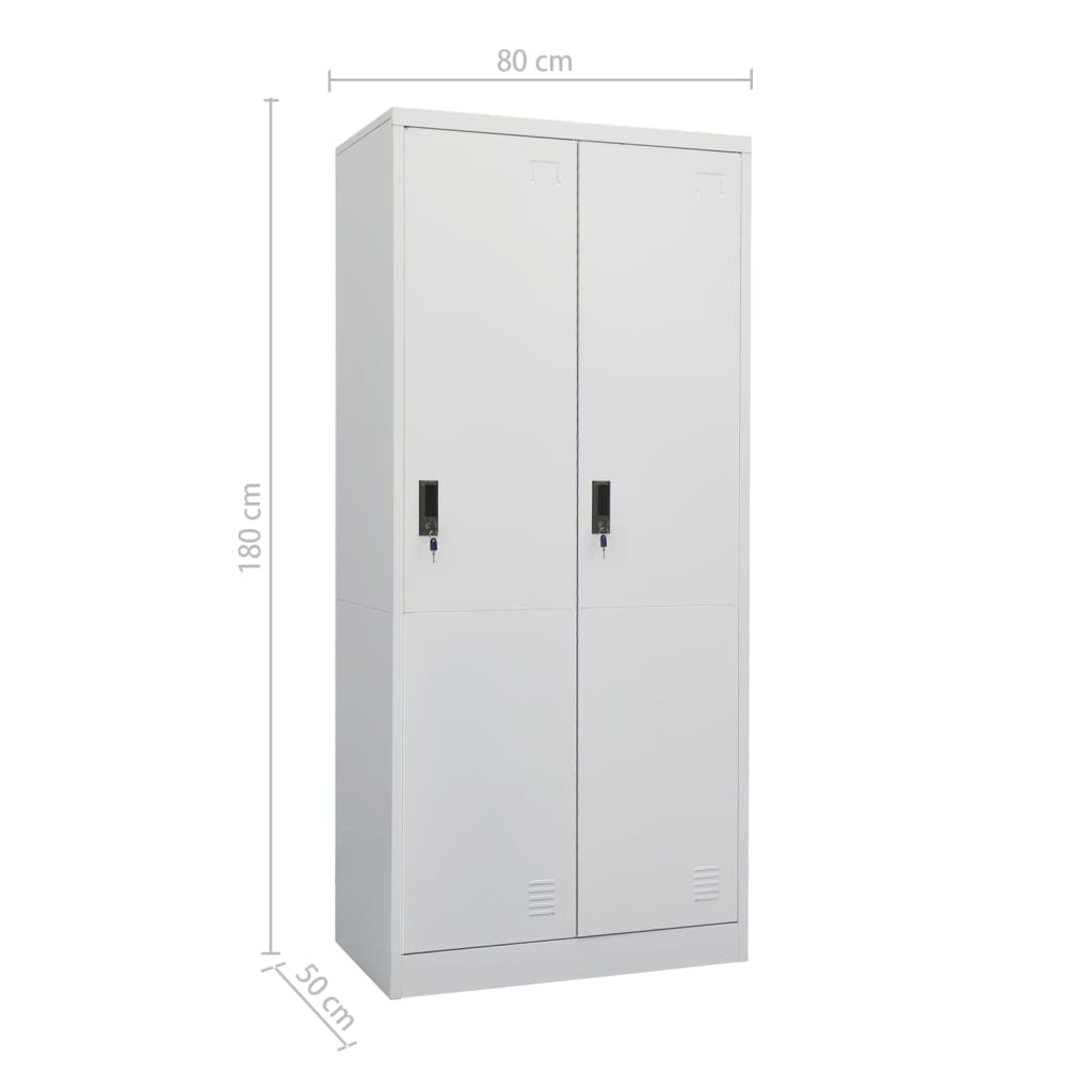 vidaXL Roupeiro 80x50x180 cm aço cinzento-claro