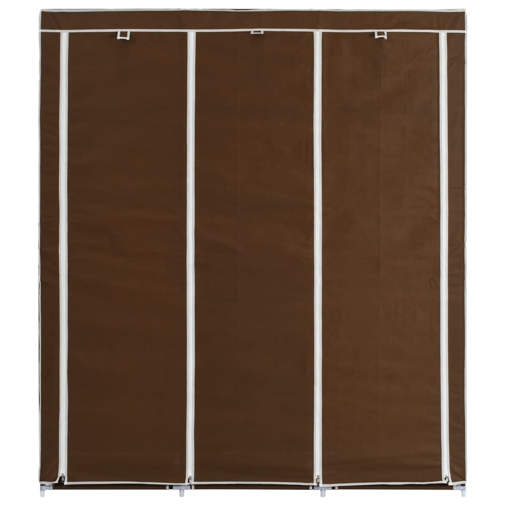 vidaXL Roupeiro compartimentos e varões 150x45x175cm tecido castanho