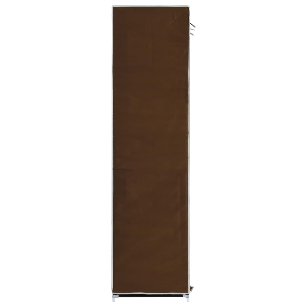 vidaXL Roupeiro compartimentos e varões 150x45x175cm tecido castanho