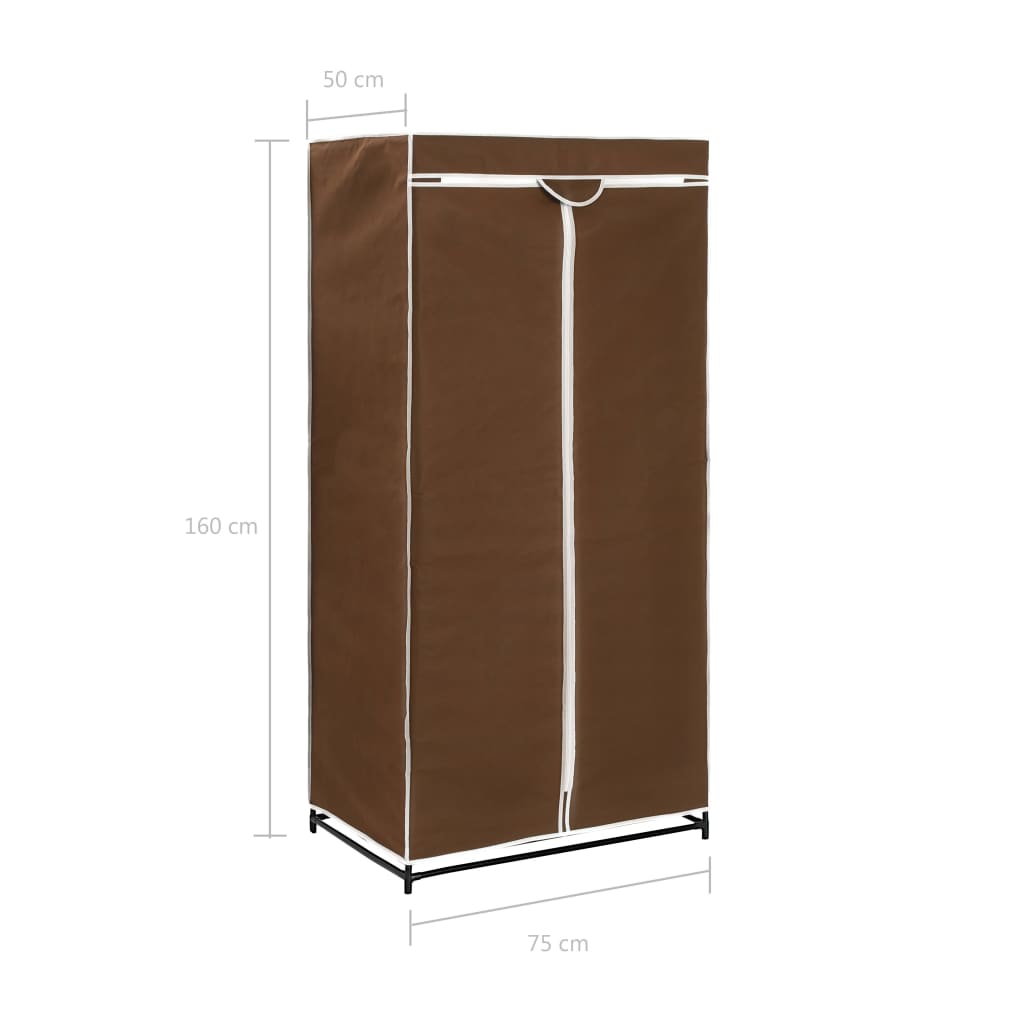 vidaXL Roupeiros 2 pcs 75x50x160 cm castanho