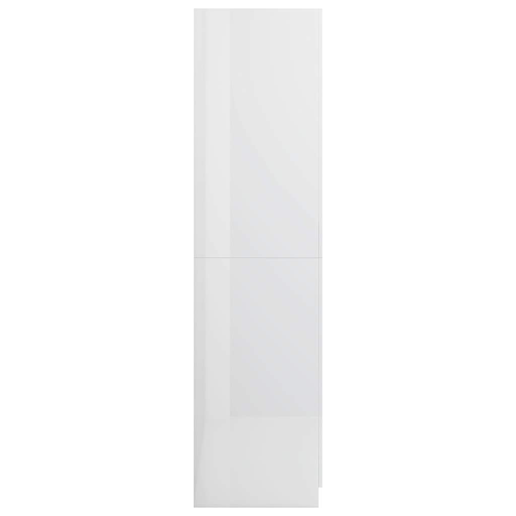 vidaXL Roupeiro 90x52x200 cm contraplacado branco brilhante