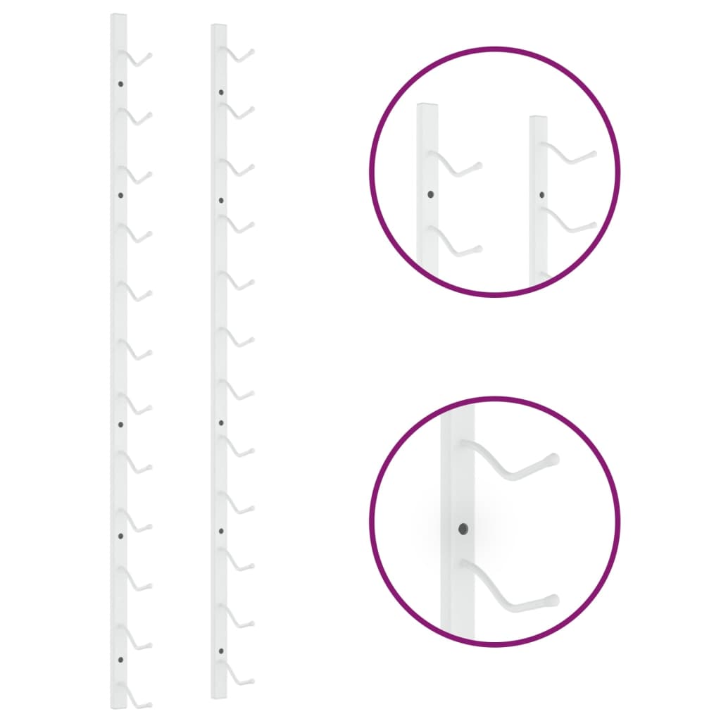 vidaXL Garrafeira de parede para 12 garrafas ferro branco