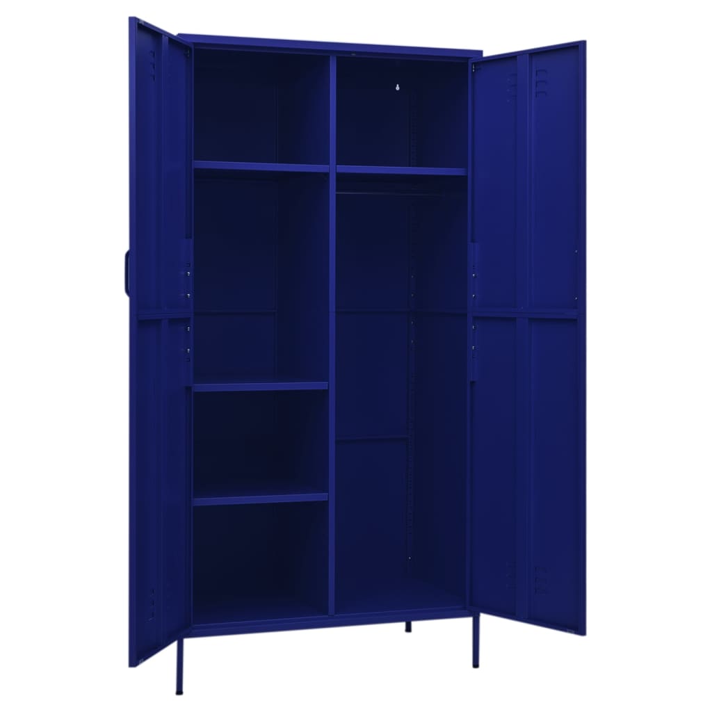 vidaXL Roupeiro 90x50x180 cm aço azul-marinho