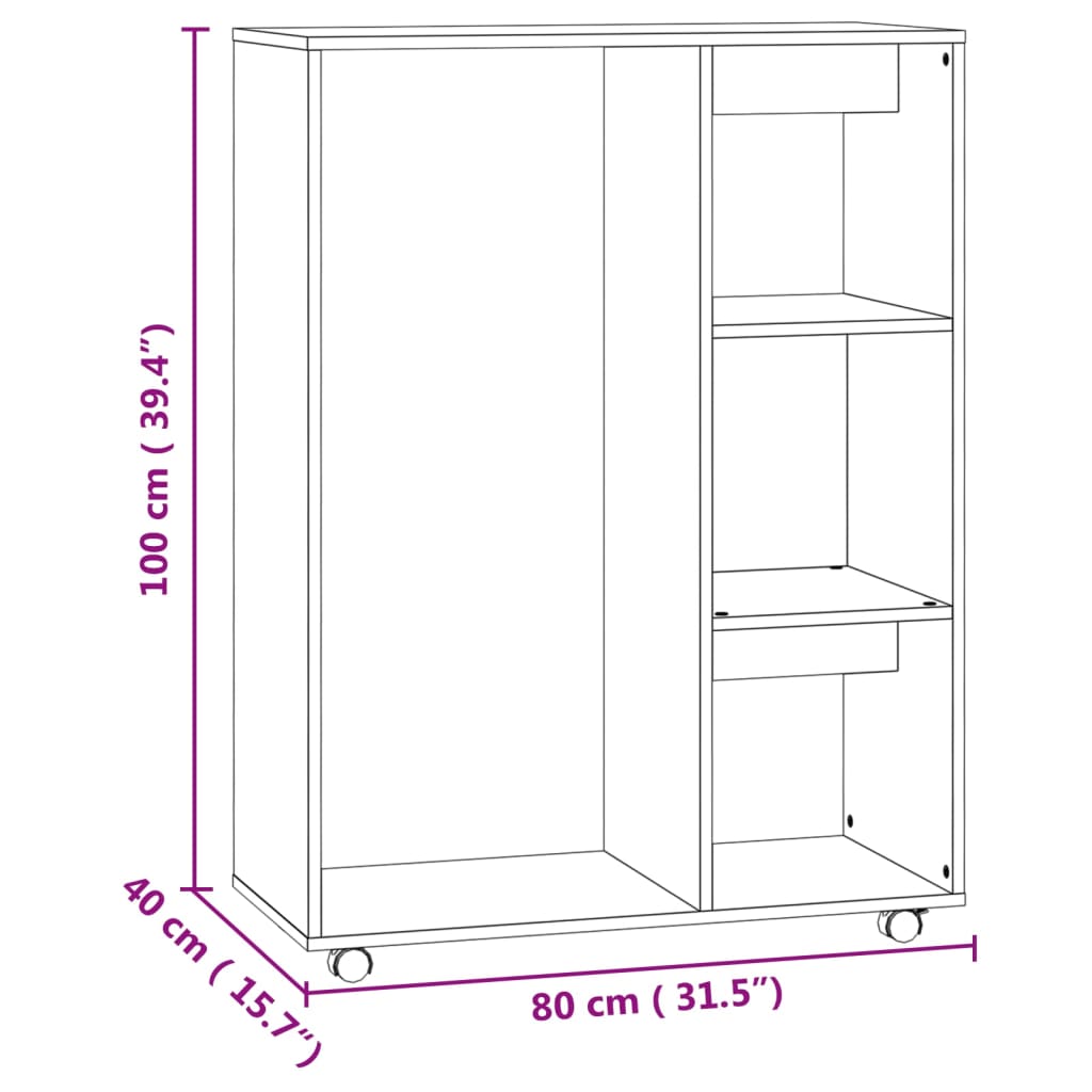 vidaXL Roupeiro 80x40x110 cm contraplacado carvalho sonoma