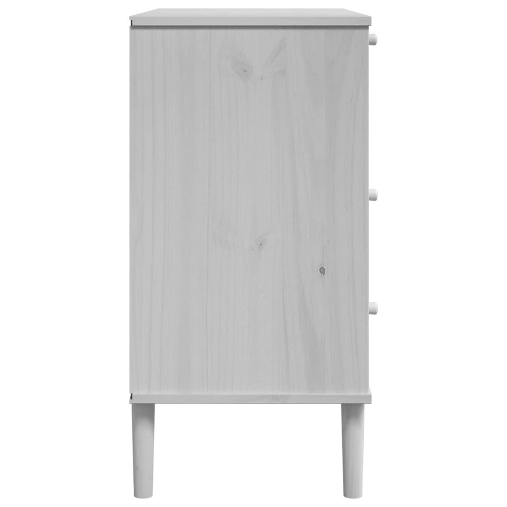 vidaXL Armário de gavetas SENJA 80x40x80 cm pinho maciço branco