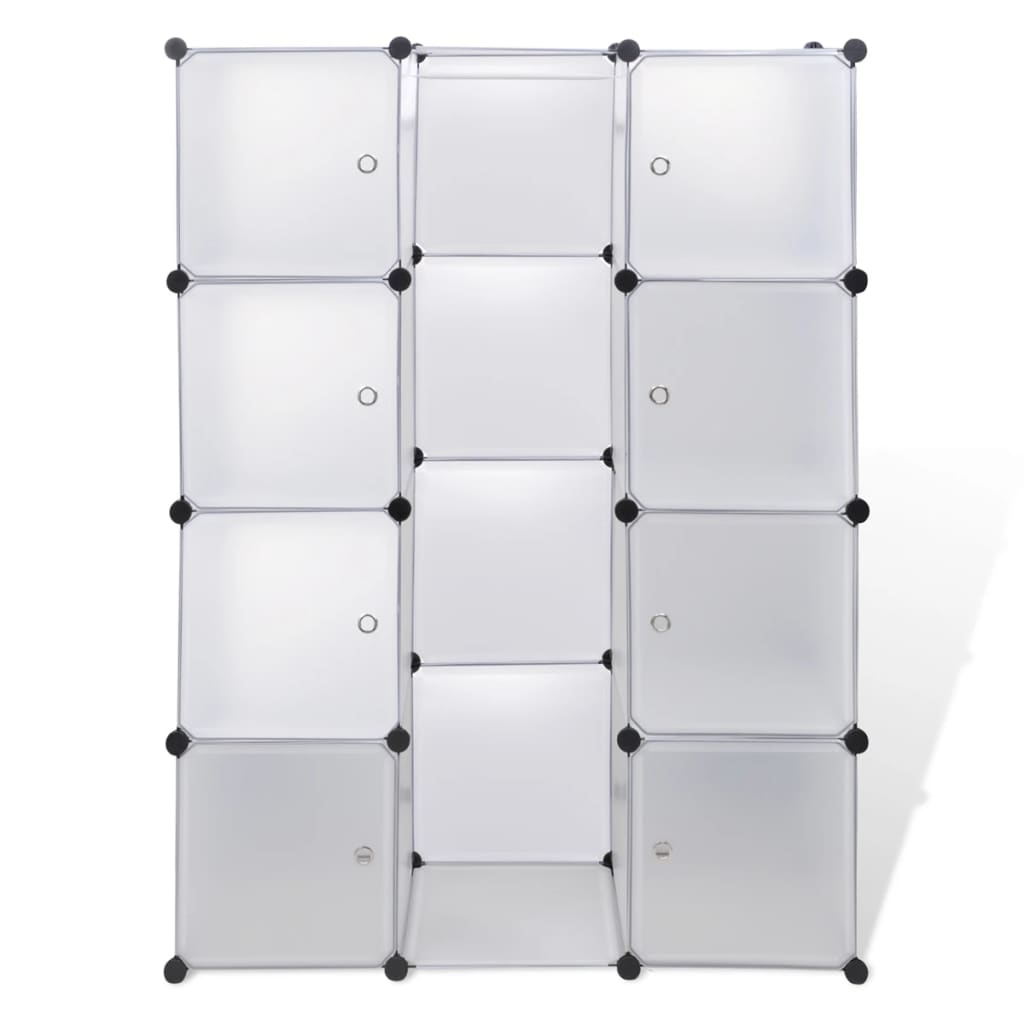 vidaXL Armário plástico modular 9 gavetas 37x115x150 cm branco