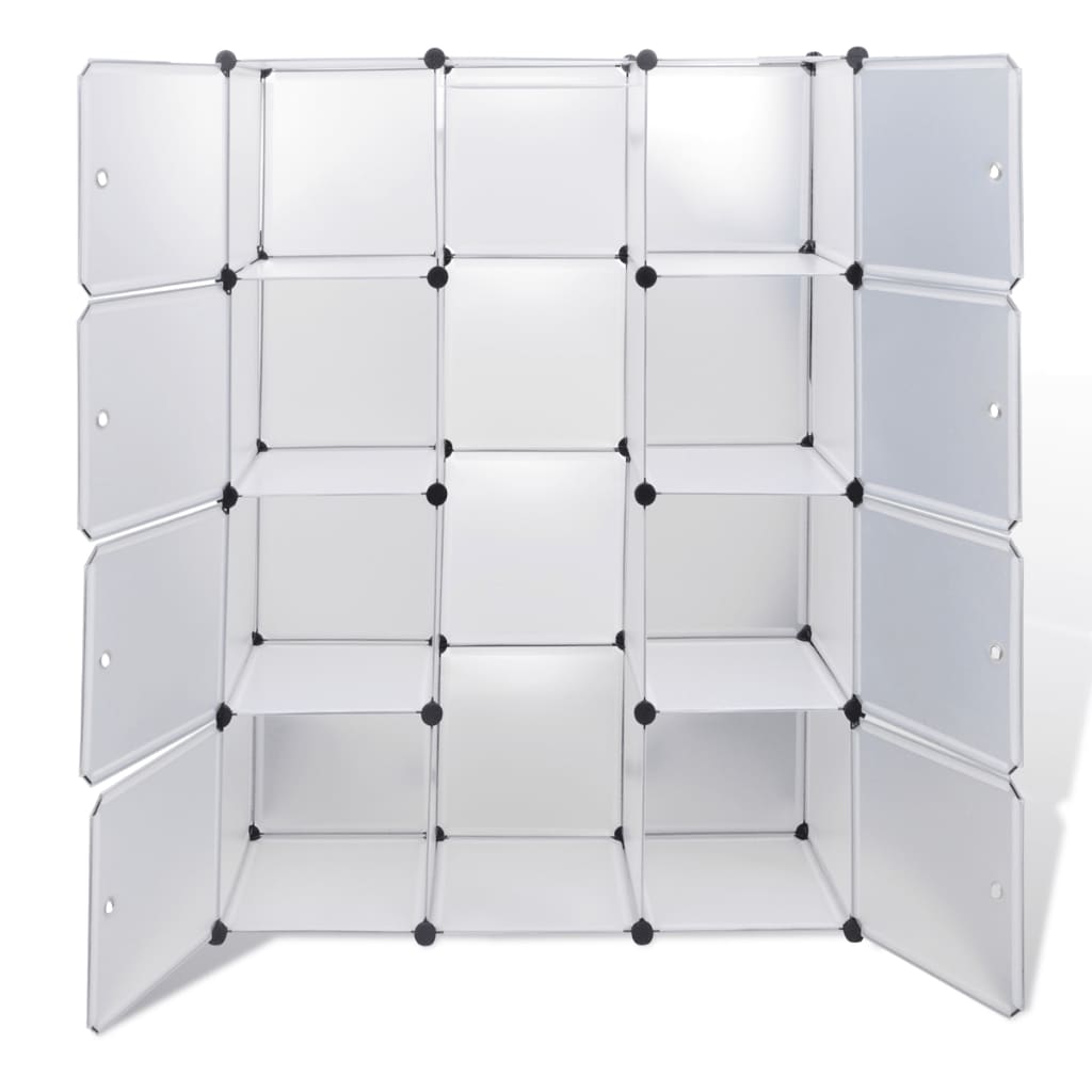 vidaXL Armário plástico modular 9 gavetas 37x115x150 cm branco