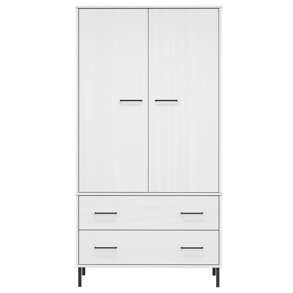 vidaXL Roupeiro c/ pernas metal 90x55x172,5 cm madeira OSLO branco